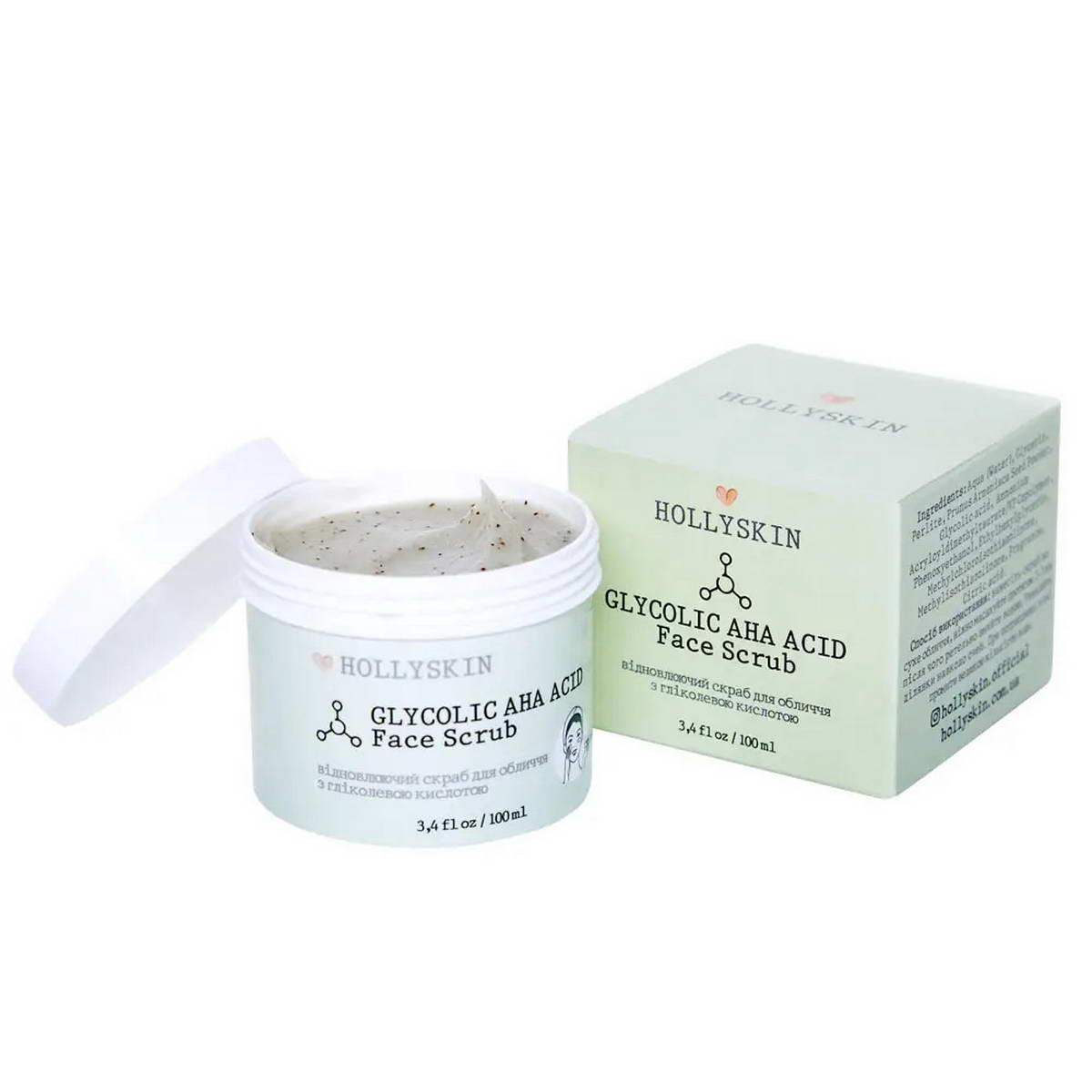 Скраб для обличчя з гліколевою кислотою Hollyskin Glycolic Acid Face Scrub 100 мл