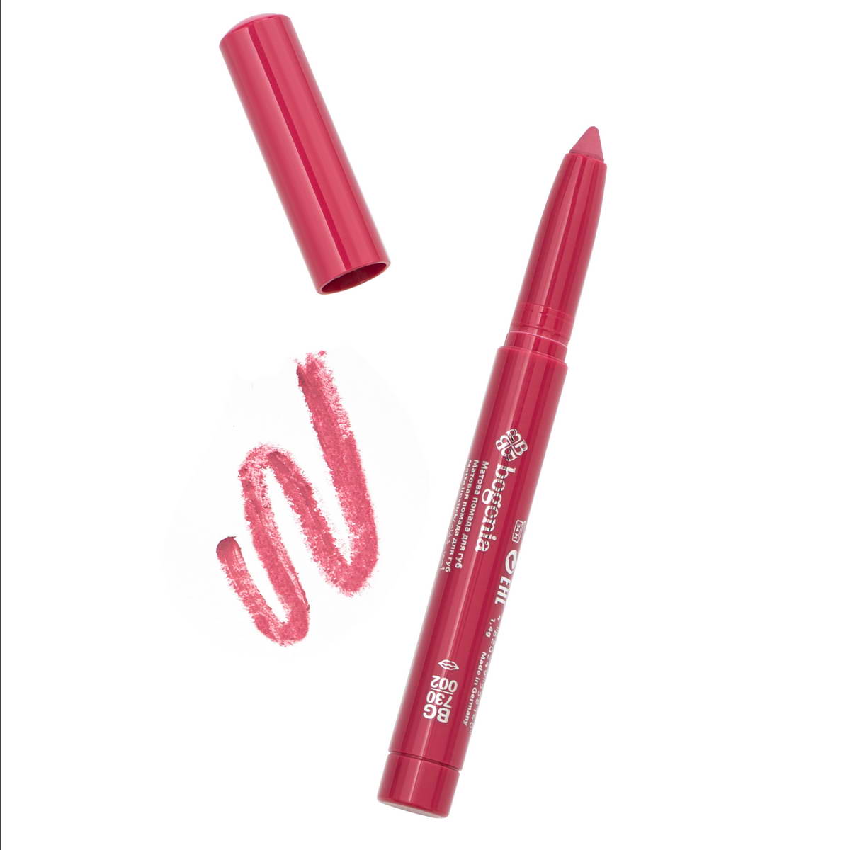 Помада-олівець для губ Bogenia Velvet Waterproof Matte BG730 (№002 Ruby)