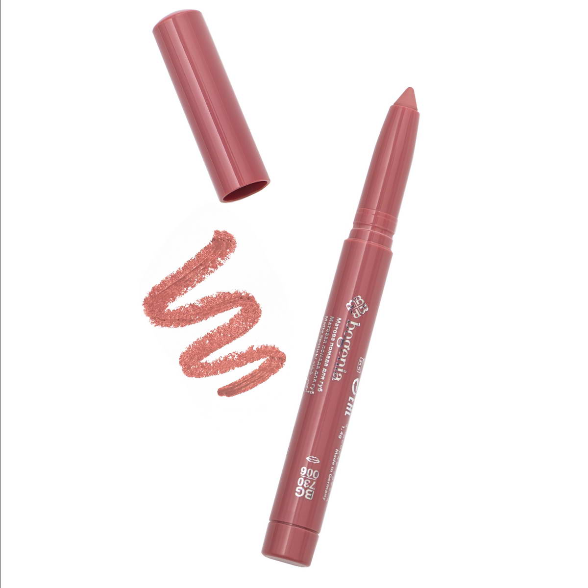 Помада-олівець для губ Bogenia Velvet Waterproof Matte BG730 (№006 Stellar)