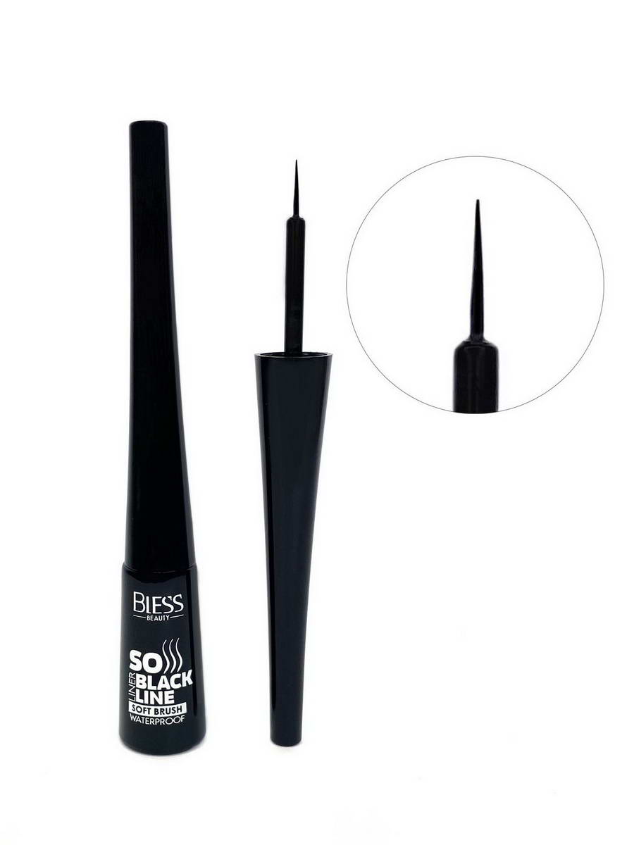 Підводка для очей з м'якою кісточкою Bless Beauty So Black Line Soft Brush Eyeliner