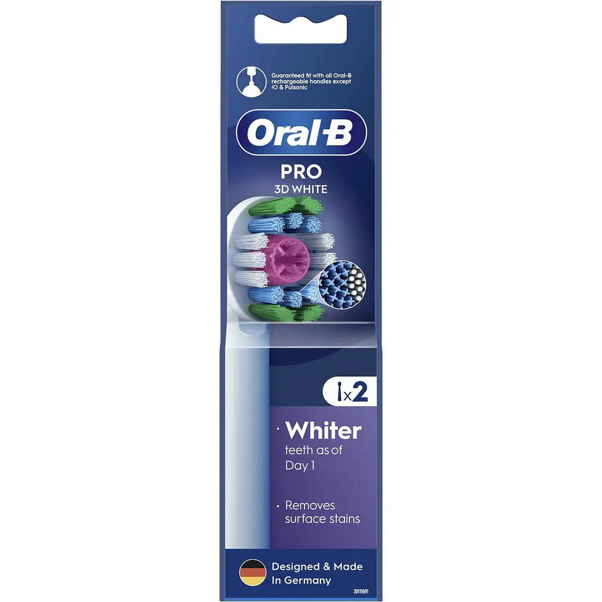 Насадка для електричної зубної щітки ORAL-B Pro 3D White 2 шт
