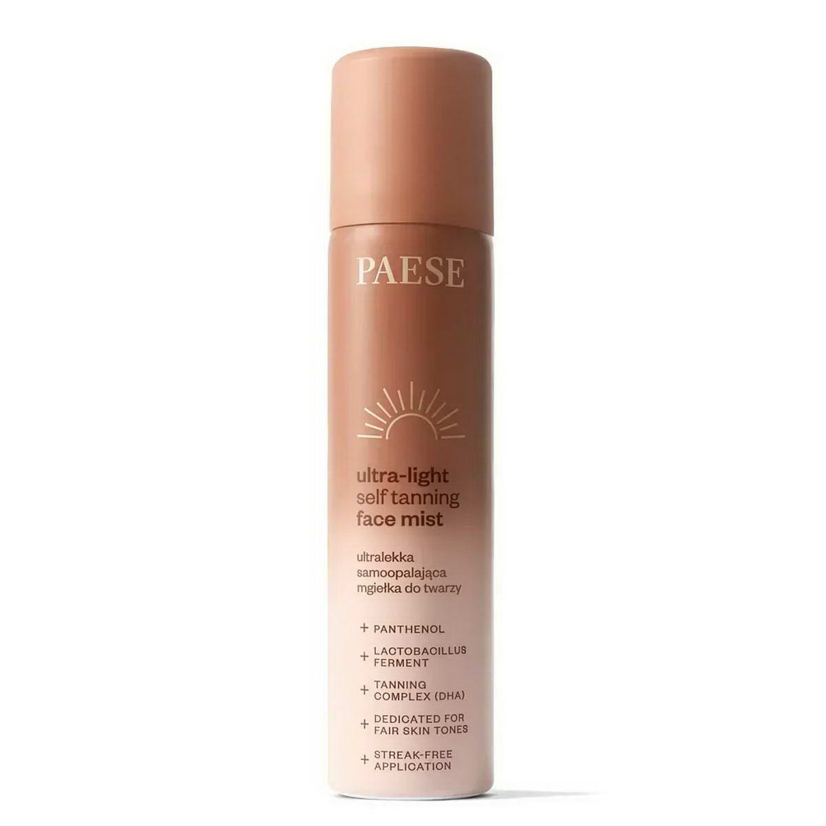 Спрей захисний поверх макіяжу з SPF50 Paese Ultra-light Self Tanning Face Mist 75 мл